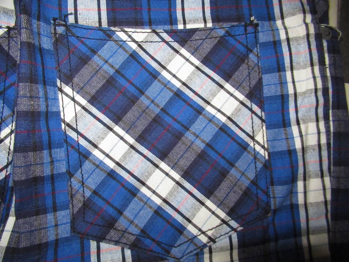 ★チープマンデー/CHEAP MONDAY★美品　29×34　Tight blue check　ストレッチスキニーパンツ_画像4