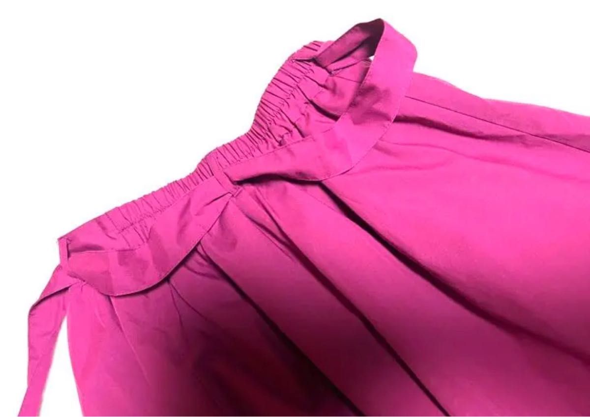 《DRESKIP》リボン付き　フレアスカート　ピンク　レディース