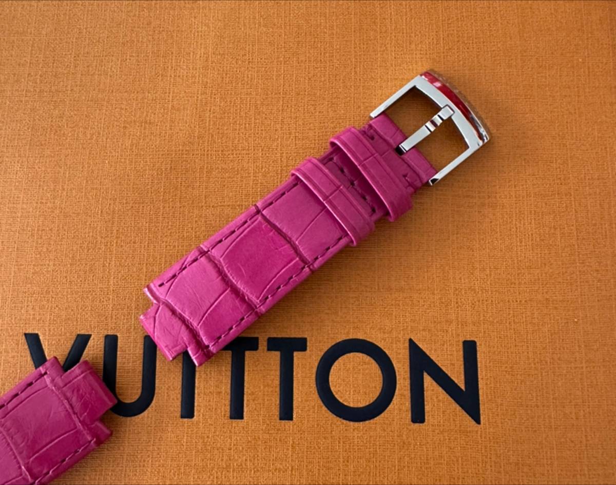 ルイヴィトン タンブール ベルト アリゲーター 定価88000円 2回使用 超美品 ストラップ タンブールMM 時計 ウォッチ 腕時計 ヴィトン 