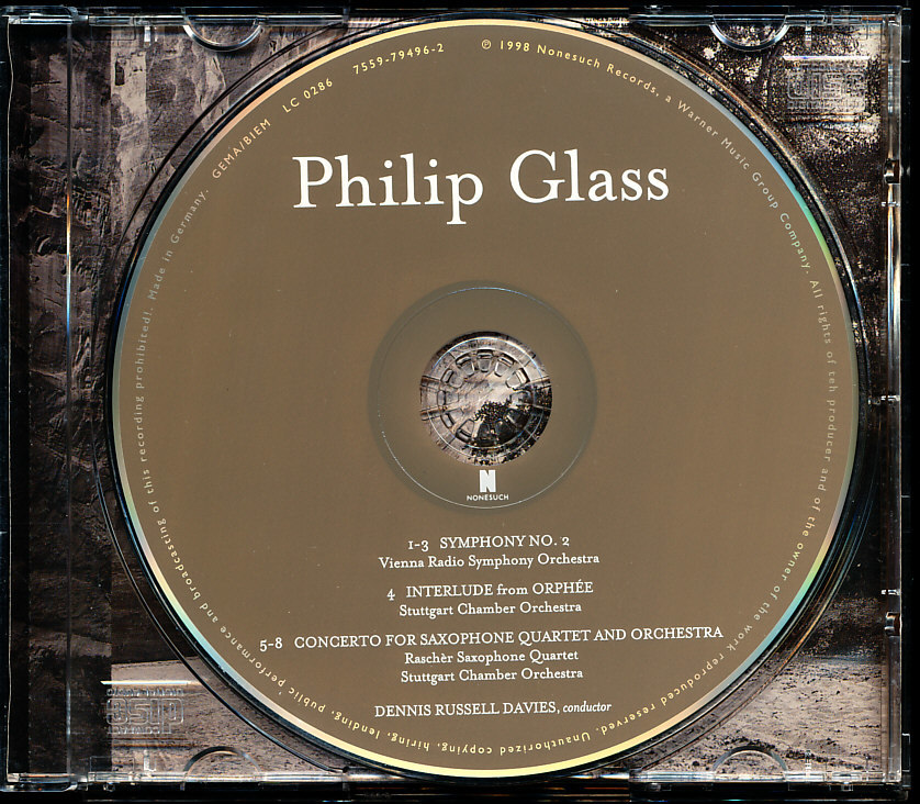 フィリップ・グラス：交響曲第2番 他 - デニス・ラッセル・デイヴィス　スリーヴケース付属　4枚同梱可能　b3B000006E4I_画像5