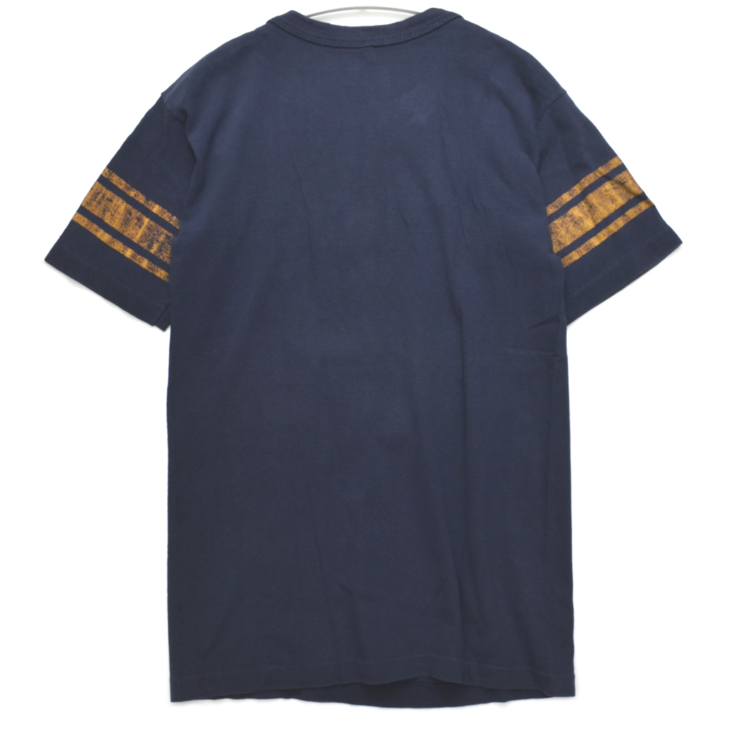 70s usa vintage Champion チャンピオン UCLA ナンバリング フットボール Tシャツ 紺×黄 size.L バータグ 100％COTTON_画像3