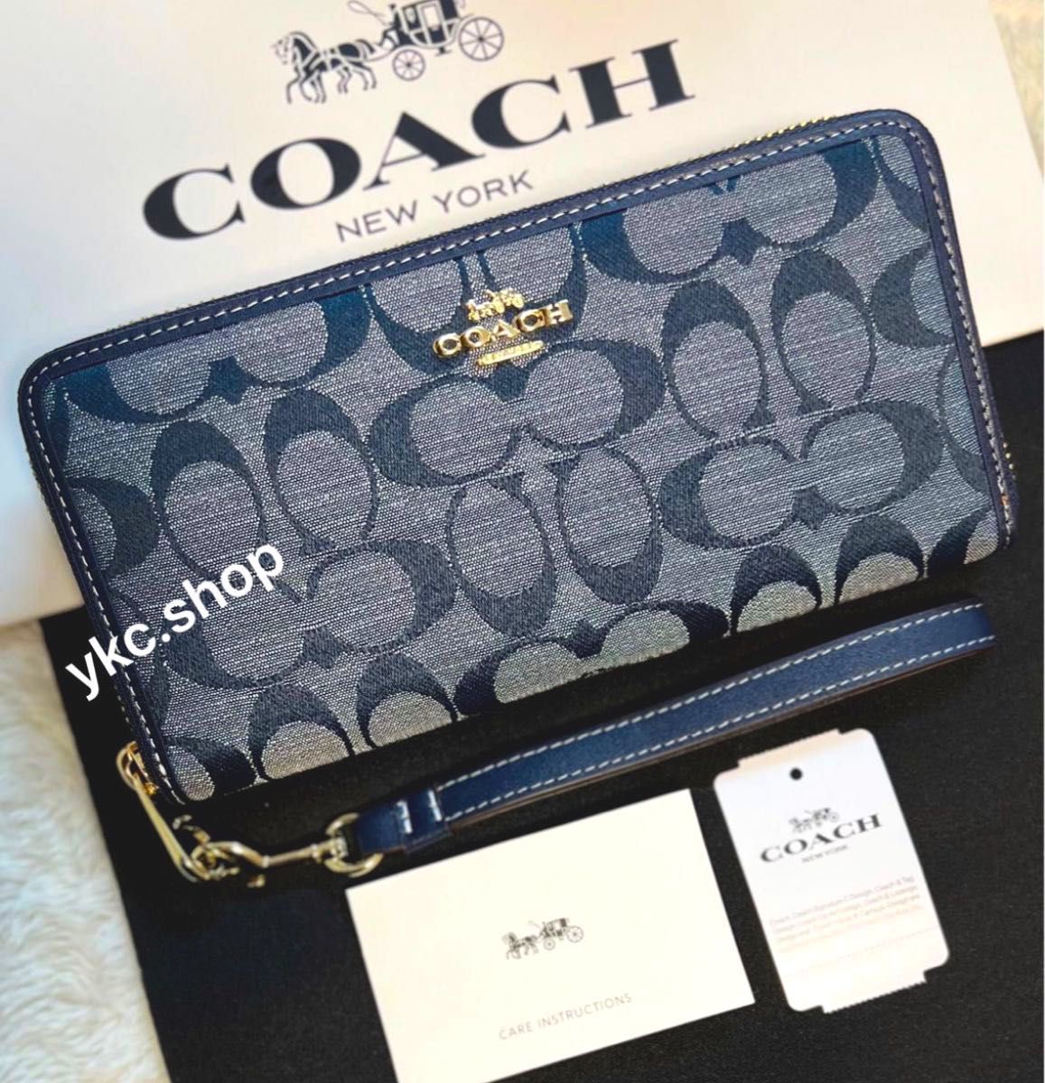 在庫処分セール COACH 長財布 ネイビー ブルー シグネチャー 在庫処分セール COACH 長財布 ネイビー ブルー シグネチャー