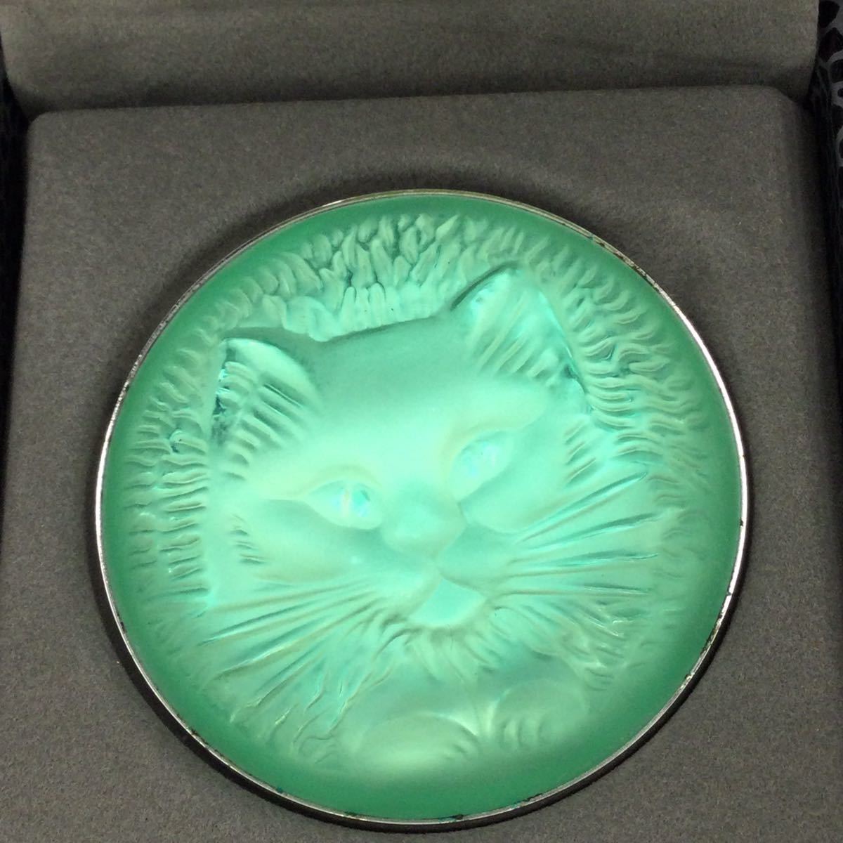 ルネ・ラリック　Lalique ネコブローチ　グリーン_画像2