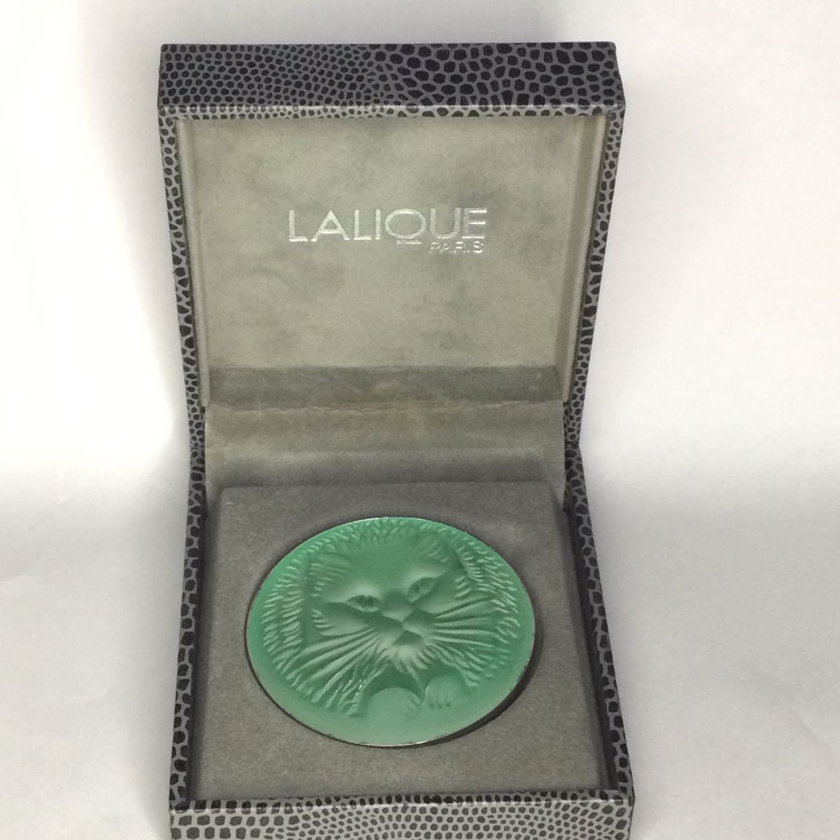 ルネ・ラリック　Lalique ネコブローチ　グリーン_画像7