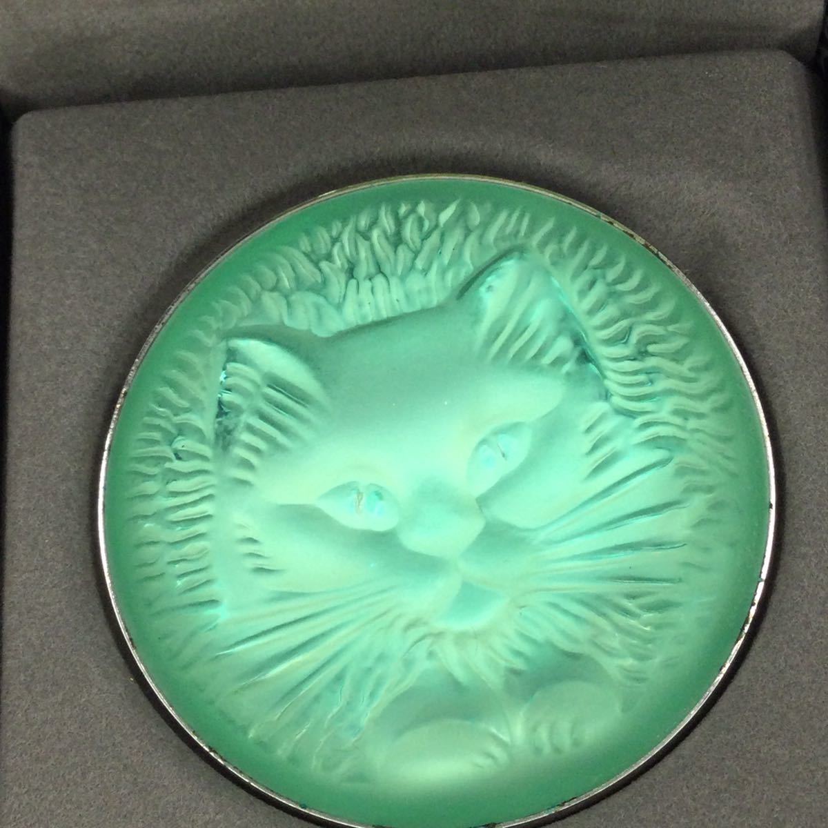 ルネ・ラリック　Lalique ネコブローチ　グリーン_画像3