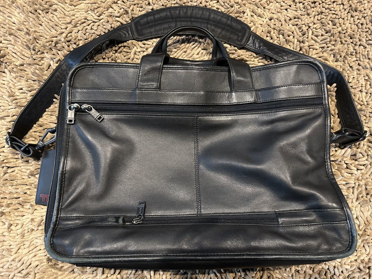 値下げ! ☆TUMI☆オールレザービジネスバッグ 黒 ショルダー 本革