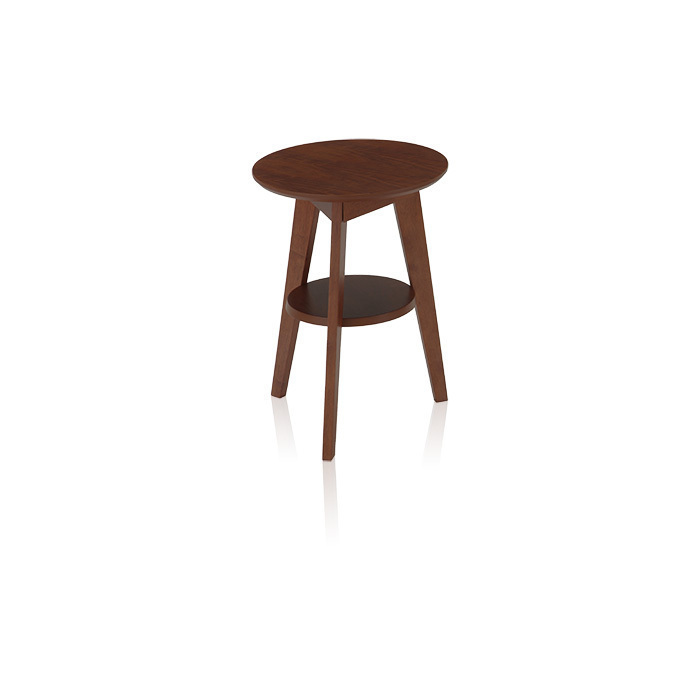 サイドテーブル 木製 棚付 円形 幅40 ベッド ナイトテーブル テーブル サイド 収納 ミニ おしゃれ カフェ 花台 ブラウン M5-MGKFD00021BR_画像1