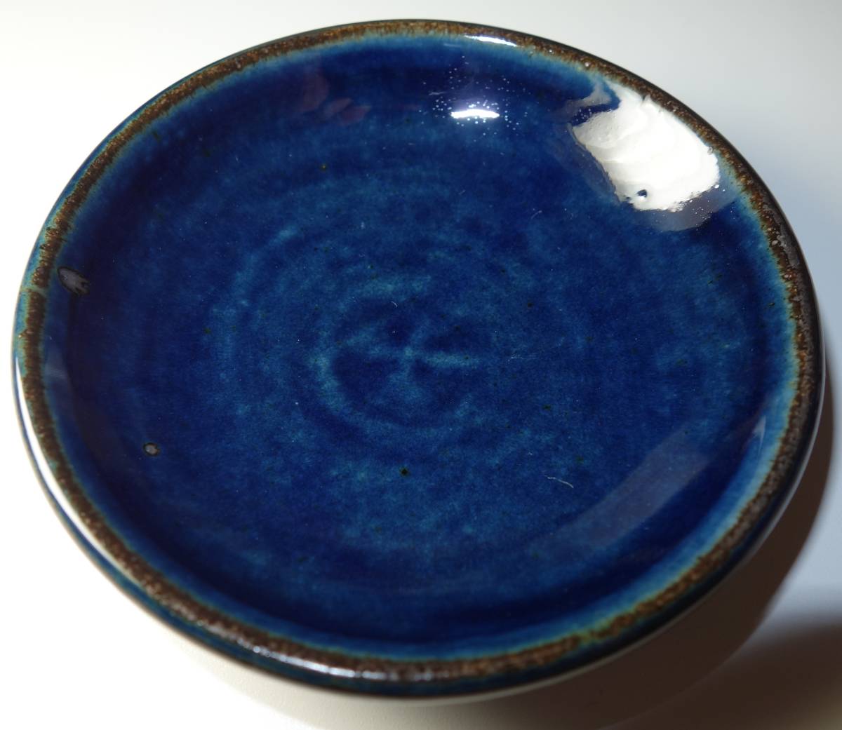倣ペルシャ藍釉　コバルト　最高級茶豆皿　海のシルクロード_画像3