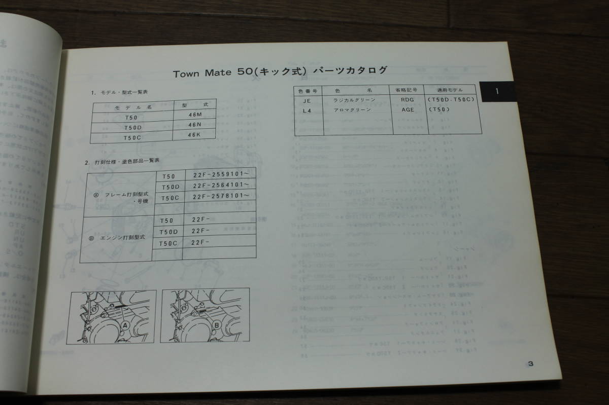 ☆　ヤマハ　タウンメイト　Townmate　T50　T80　パーツカタログ　パーツリスト　1546K-010J1　1版　1985年　_画像6