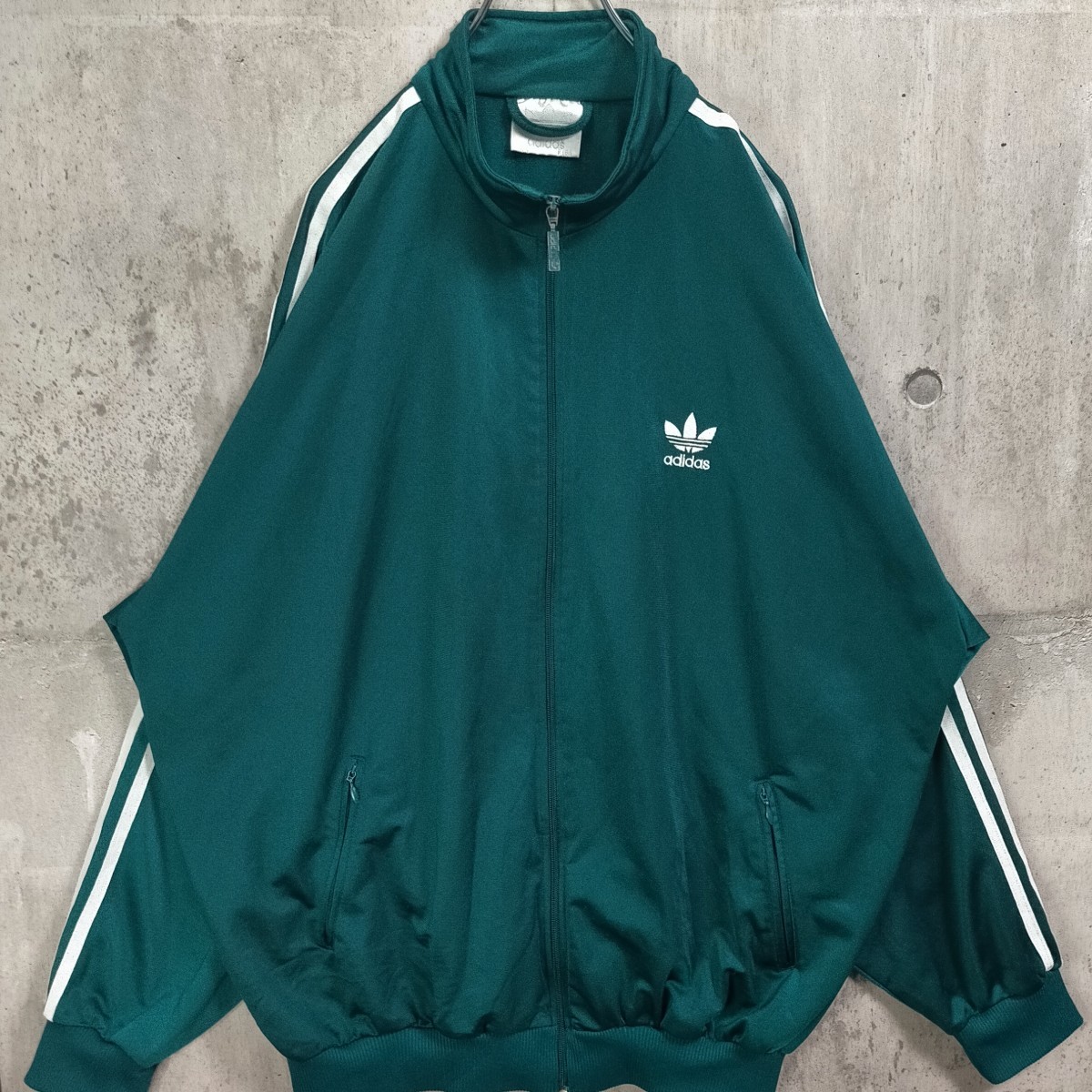 激レア配色 5XL adidas アディダス 緑 白 ロゴ ティールグリーン