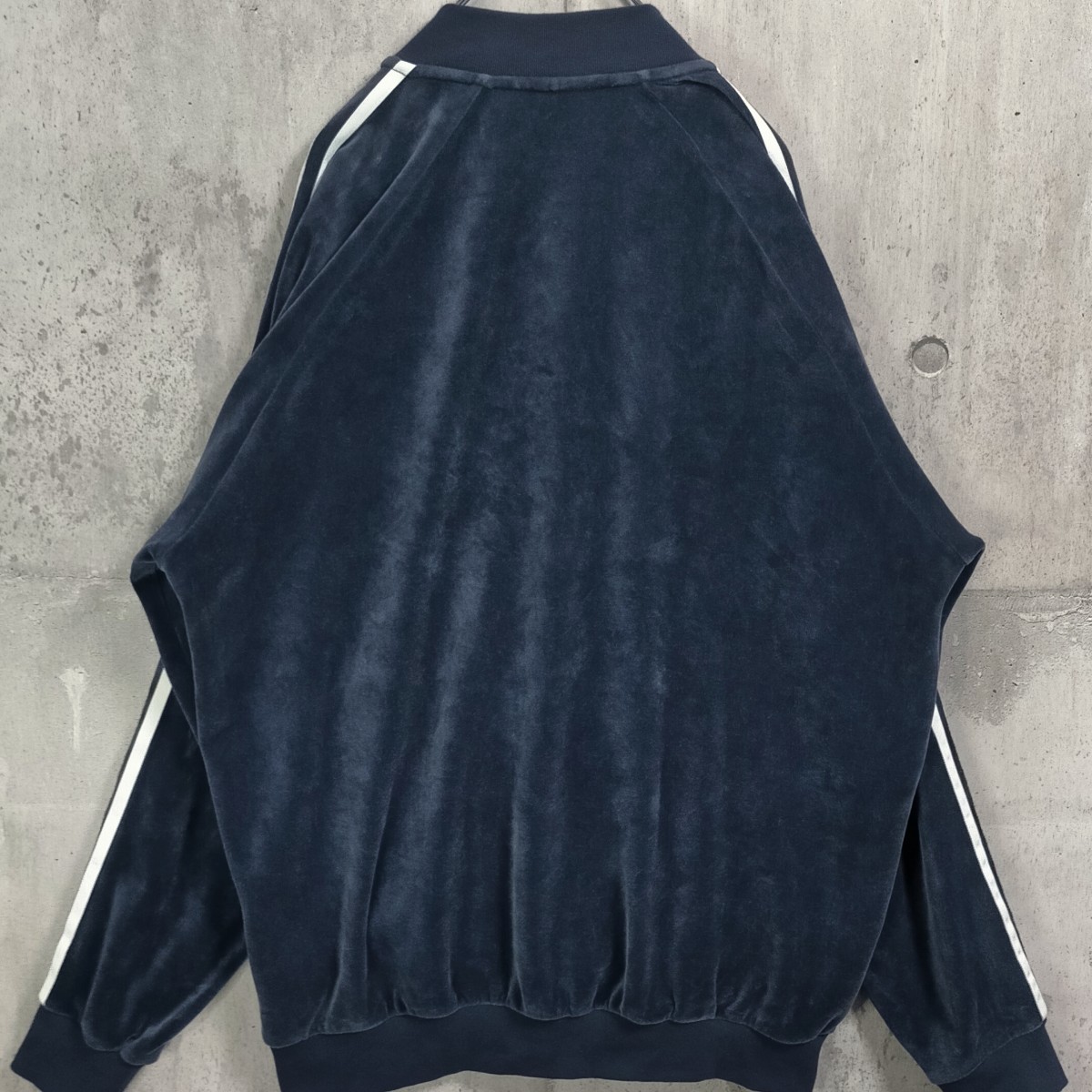 激レア 5XL ベロア adidas アディダス 紺 白 ネイビー ホワイト Navy