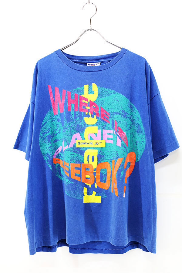 Used 90s USA Reebok Both Over Graphic T-Shirt Size XL 古着