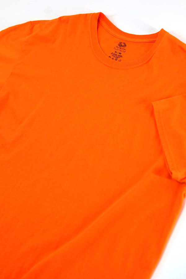 Used 00s FRUIT OF THE LOOM Blaze Orange Solid T-Shirt Size XL 古着_画像3