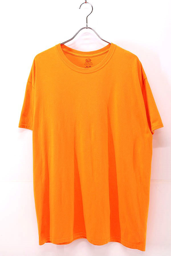 Used 00s FRUIT OF THE LOOM Blaze Orange Solid T-Shirt Size XL 古着_画像1
