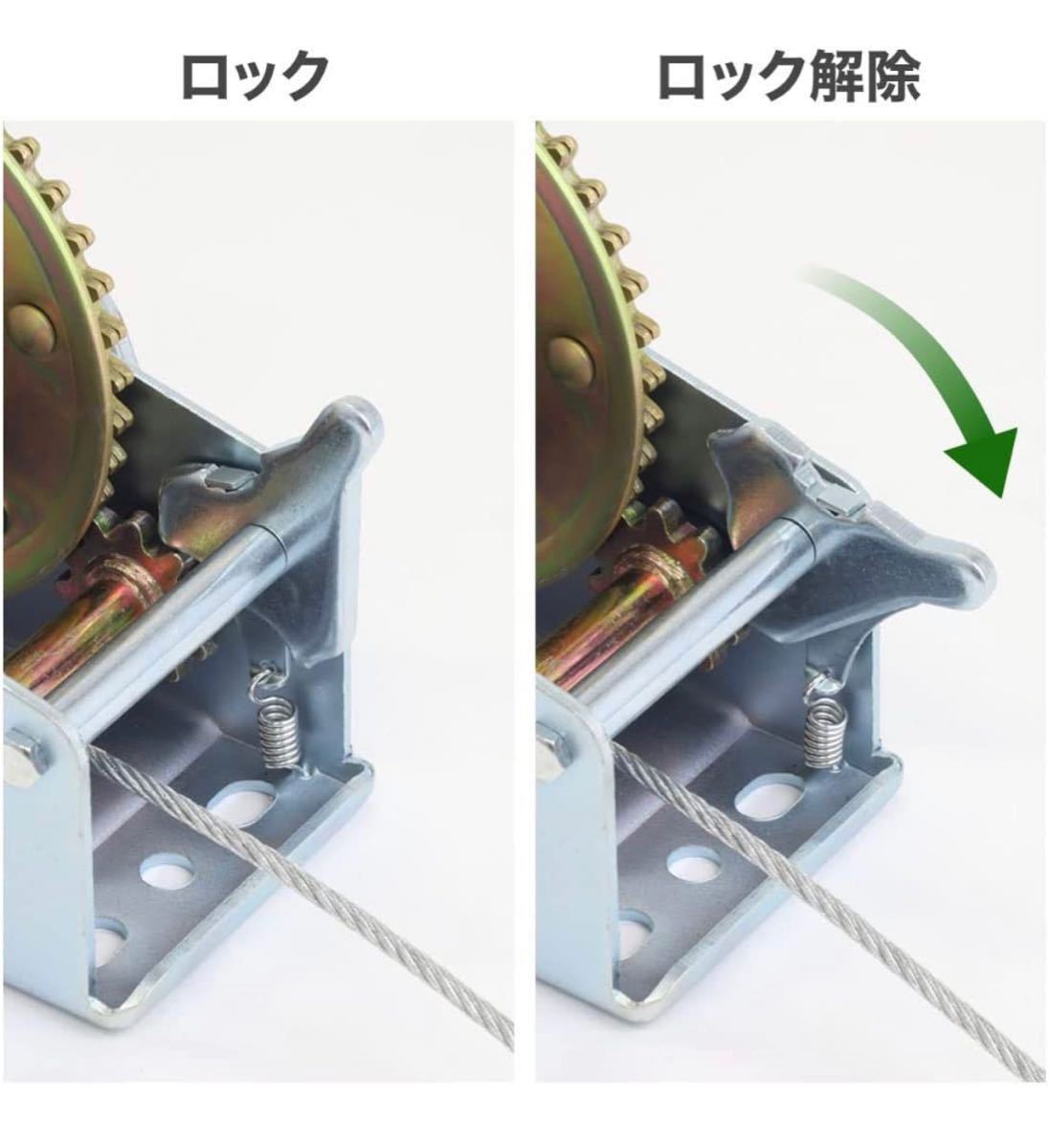 【新品】クランプ付き手動ウィンチ　ハンドウインチ 耐荷重約500㎏_画像4