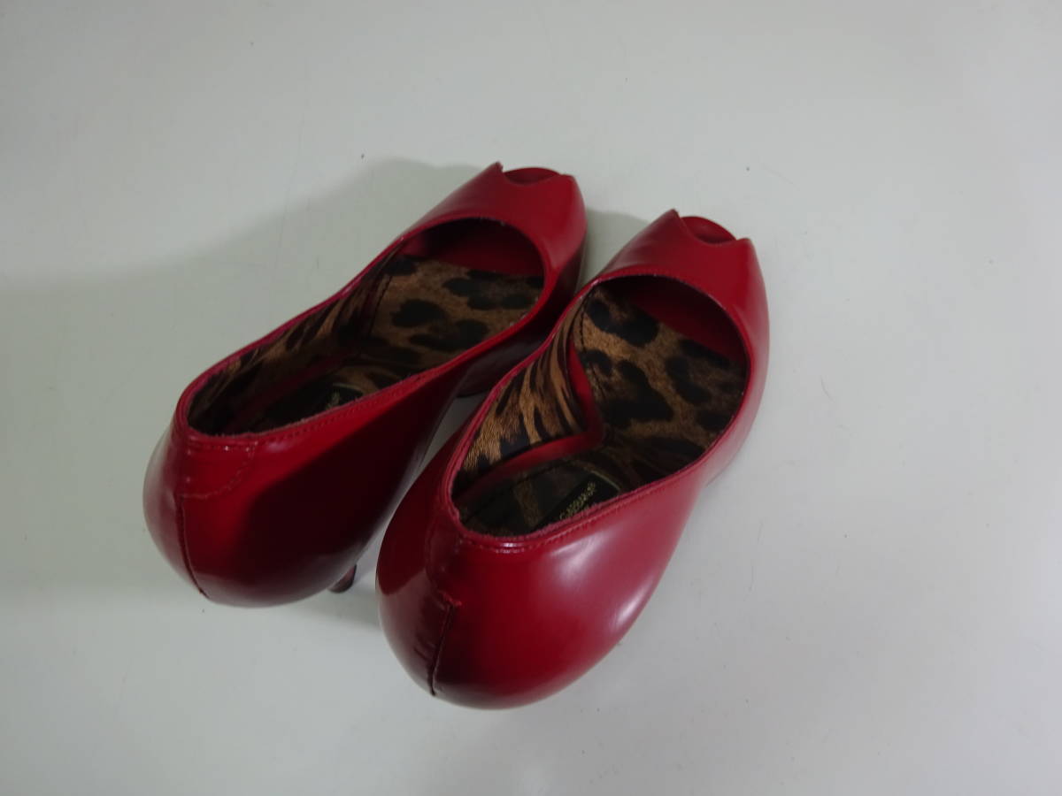 DOLCE&GABBANA Dolce & Gabbana lady's pumps open tu beautiful goods size 351/2 Japan size 22.5cm