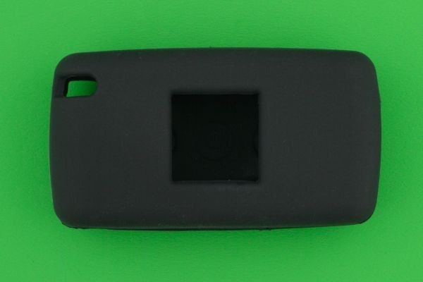 プジョー＆シトロエン　3ボタン（ライト）・ キーレスリモコン用 シリコン保護カバーケース　 黒色（絵文字　白）_画像2