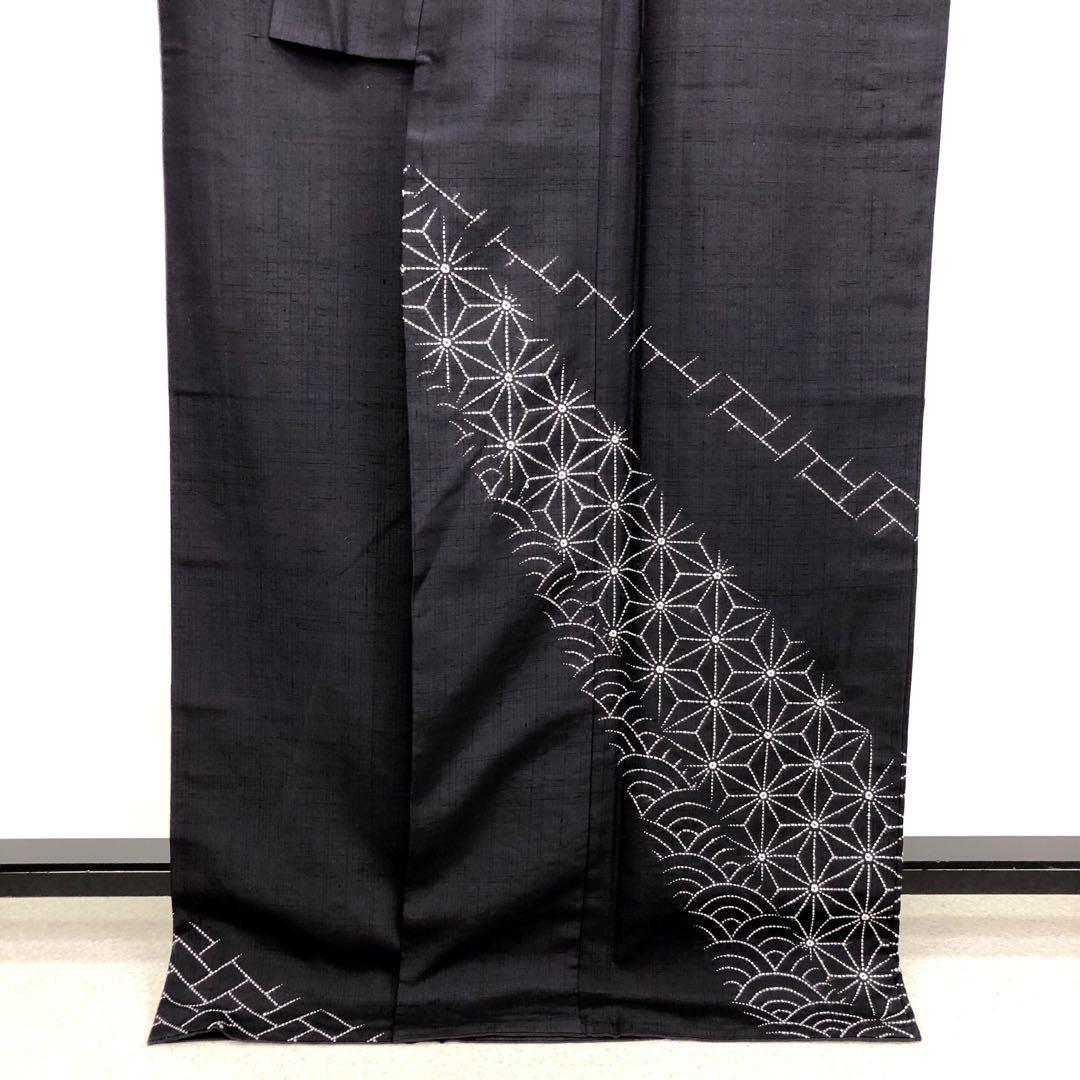 正式的 総刺し子 無匠庵 付下げ K-3016 麻の葉 トールサイズ 濃紫色