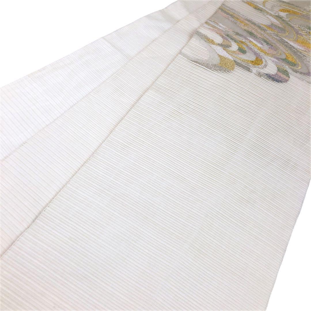 O-2715 夏帯 袋帯 絽 流水模様 金銀糸 乳白色 | www.aqueceletric.com.br