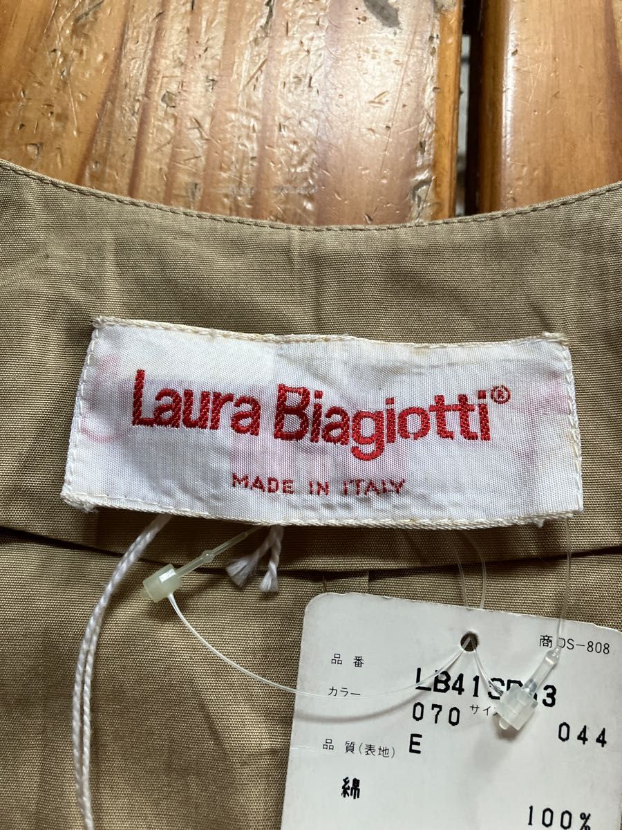 Laura Biagiotti シャツ　ジャケット　綿100% イタリア製　44 ロングカーディガン　ベージュ
