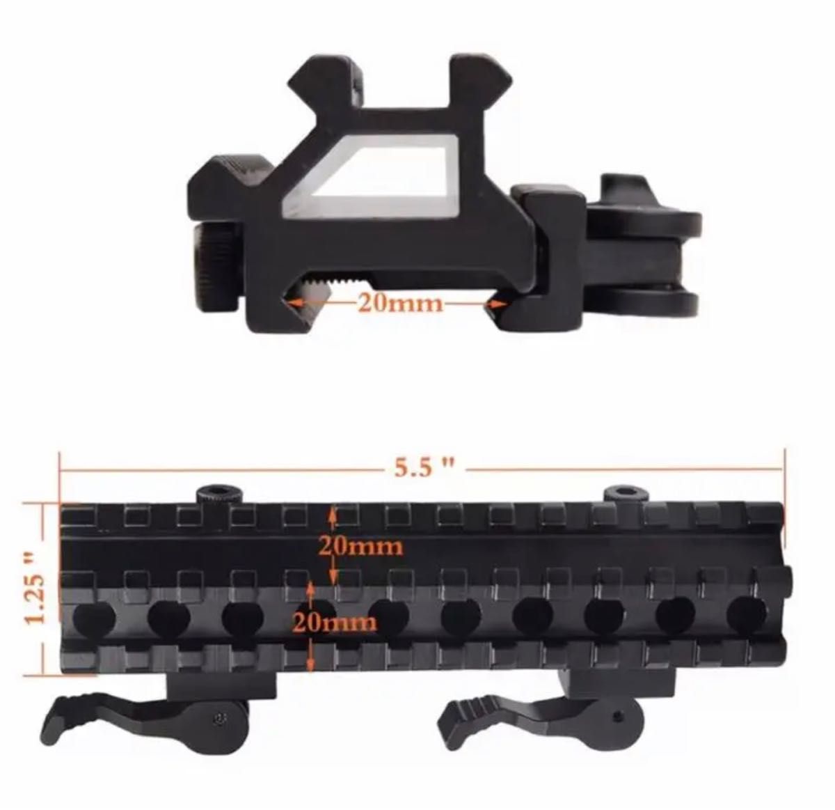 13スロット QD マウントベース ライザーベース 20mm ピカティニーレール