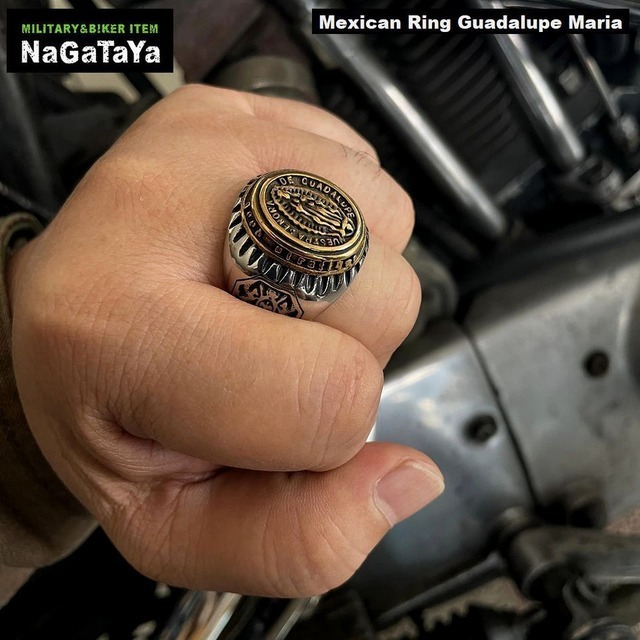 MEXICAN RING メキシカンリング グアダルーペ マリア ステンレススチール素材 23号 指輪 BIKER_画像7