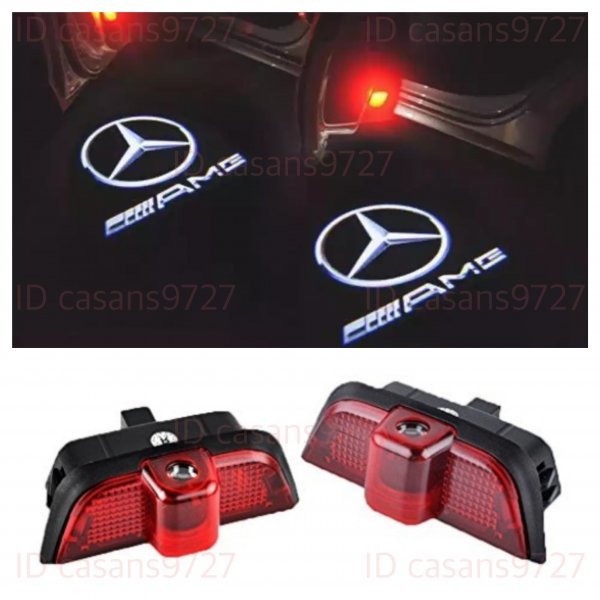  immediate payment Mercedes Benz AMG Logo courtesy lamp LED original exchange type W204 C180 C Class projector door light Mercedes Benz 