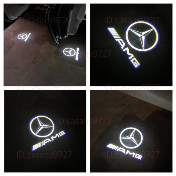  immediate payment Mercedes Benz AMG Logo courtesy lamp LED original exchange type W204 C180 C Class projector door light Mercedes Benz 