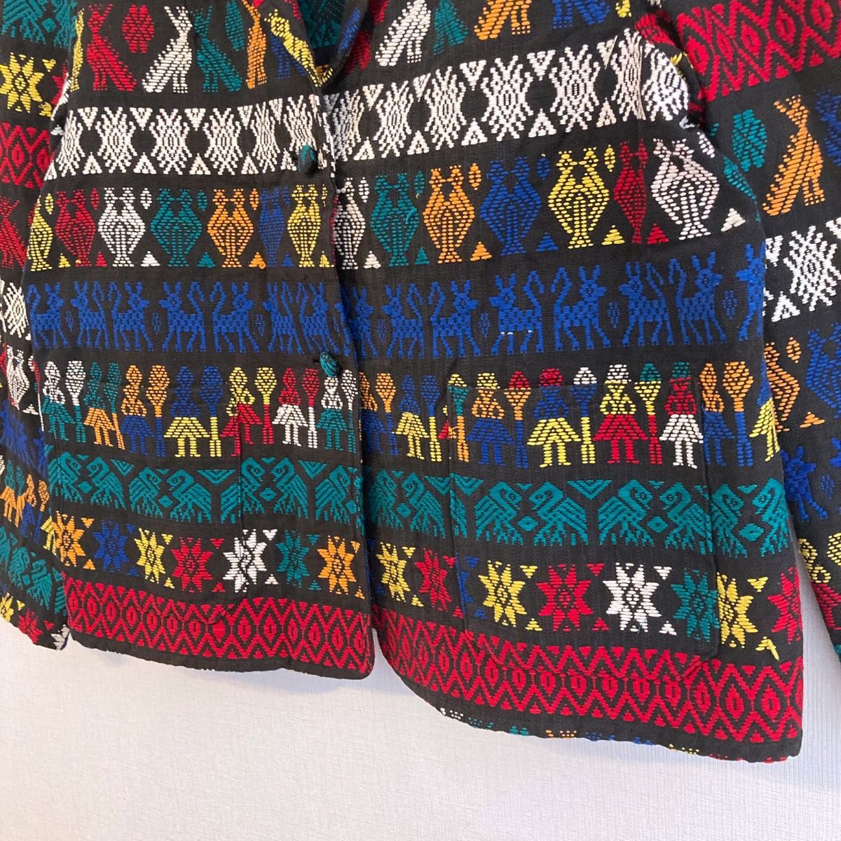 Vintage グアテマラジャケット　古着　刺繍総柄　スーベニア　民族系