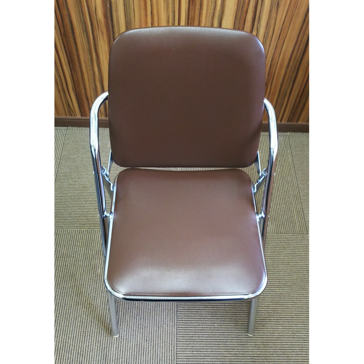  ■【折りたたみ式 パイプ椅子】折り畳みチェア 3脚セット ハイバックチェア 会議室 オフィス  □検索：SCF12-CX パイプイス の画像1