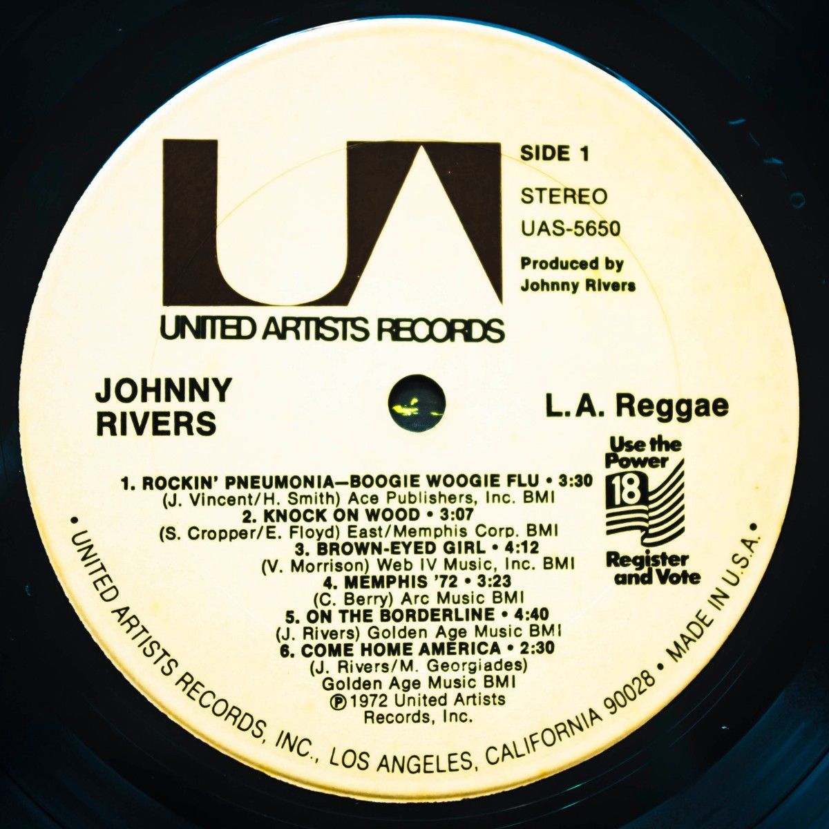Johnny Rivers 　L.A. Reggae　UAS5650