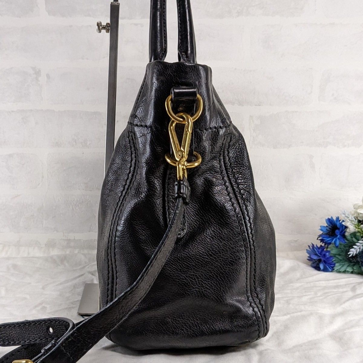 美品☆プラダ PRADA トートバッグ ショルダーバッグ ゴールド金具 2way