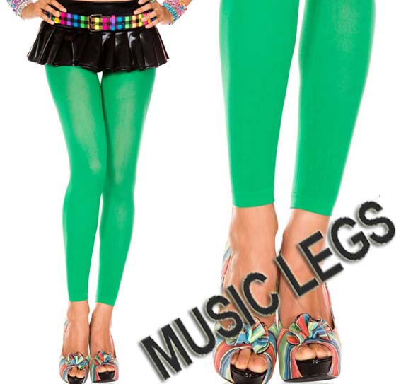 A1610)MUSICLEGSレギンスタイツ ML35747 ケリーグリーン 緑 ダンス 衣装 ダンサー カラータイツ フットレス ストッキング 70デニール_画像1