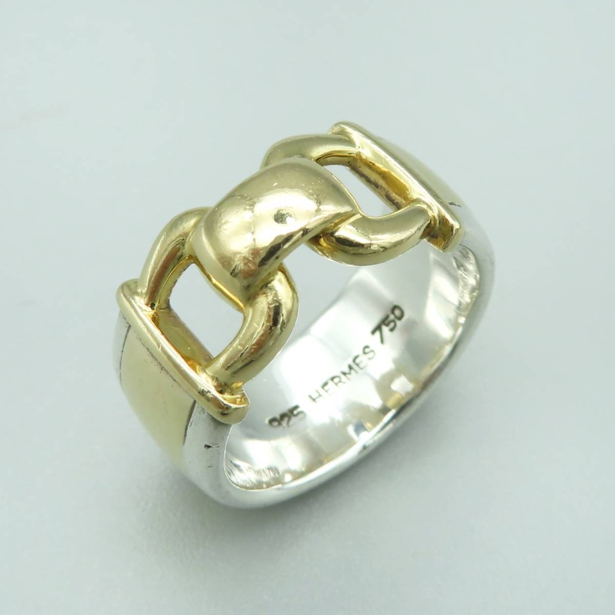 [ бесплатная доставка ] высшее редкий прекрасный товар HERMES Hermes гол напиток комбинированный кольцо кольцо 8 номер желтый серебряный 750 K18 SV925 JH40