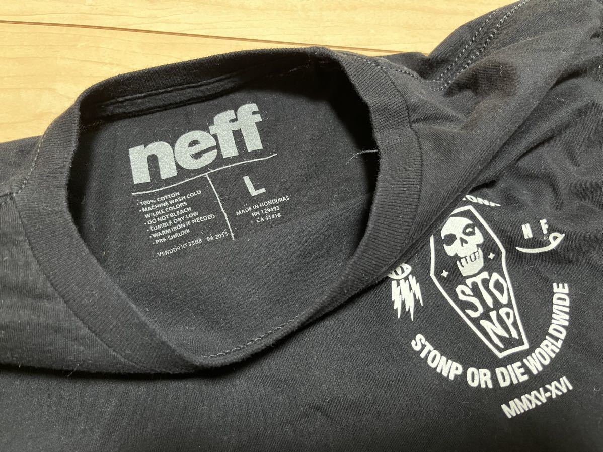 NEFF × stonp コラボ プリント Tシャツ Ｌサイズ ネフ スノボ スノーボード 黒 半袖_画像3