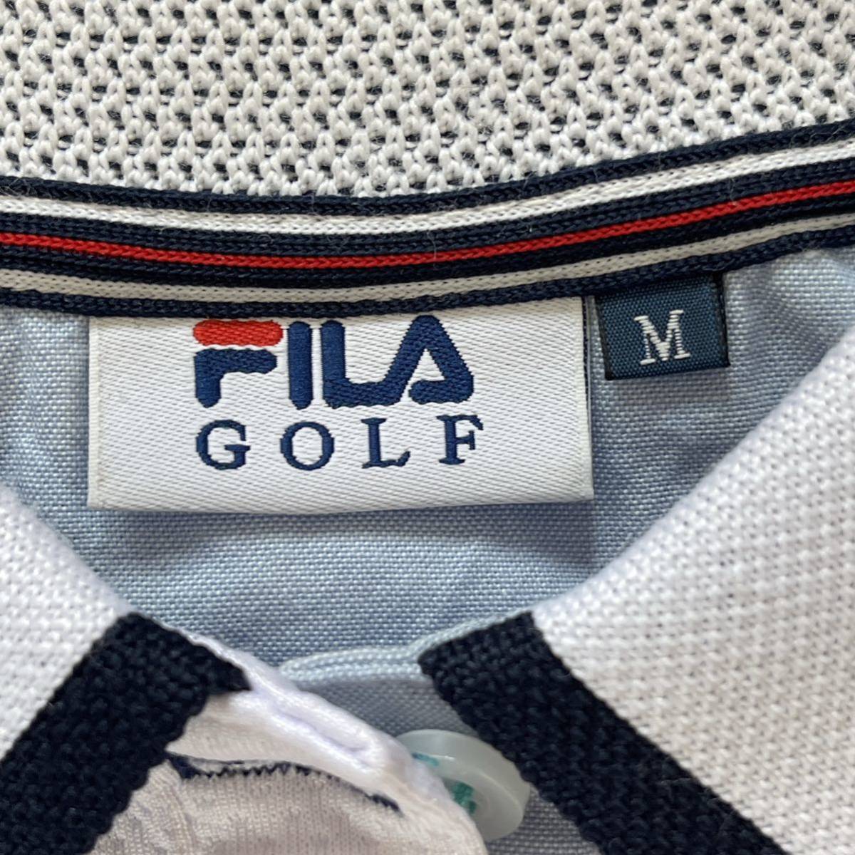 美品 FILA GOLF フィラゴルフ レディース ゴルフウェア 半袖 ポロシャツ Mサイズ 白 ホワイト kkk_画像8