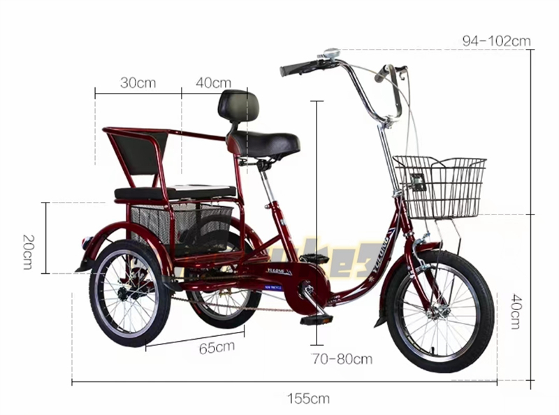 お見逃しなく!16インチ 1速 3輪クルーズ自転車 大人用 3輪自転車