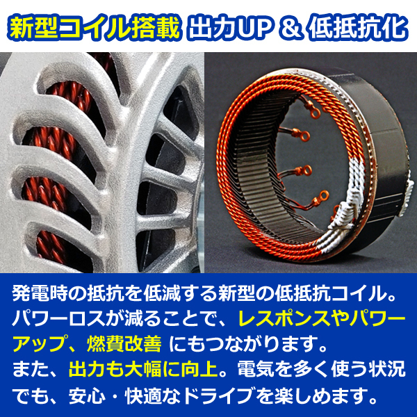 ランサーエボリューションVII　CT9A　低抵抗・高出力 オルタネーター　150A　RR150-4G63-9G 【容量アップ・低抵抗】_画像3