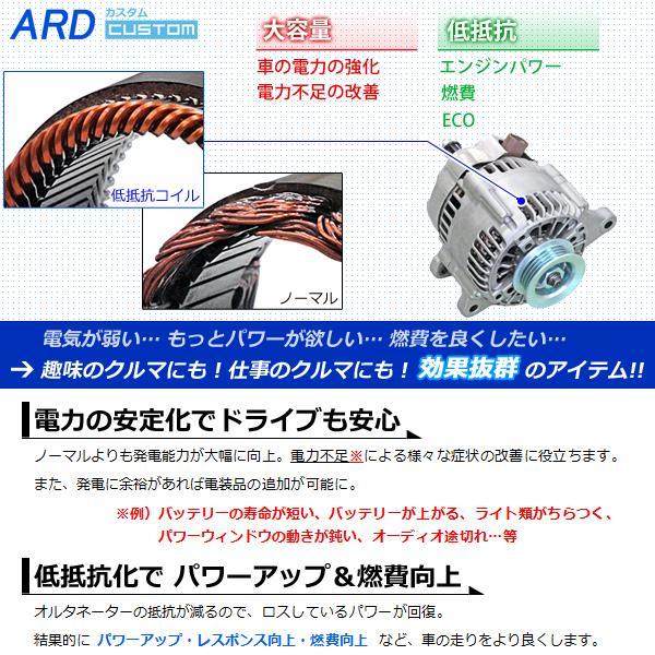 R1　J1 RJ2　低抵抗・高出力 オルタネーター　80A　RR80-EN07-02SC 【強化・パワーアップ】_画像2