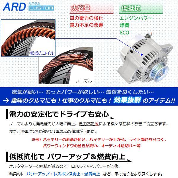 アルト HA24S HA24V HA25S HA25V 低抵抗・高出力 オルタネーター 80A　RR80-K6A-04SC 【強化・パワーアップ】_画像2