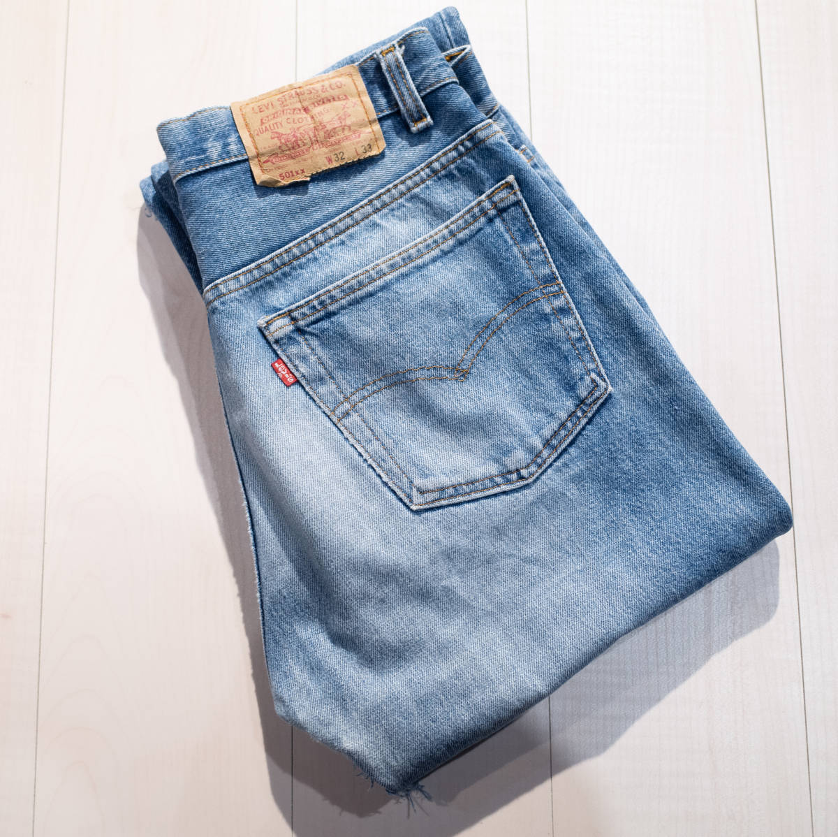 【USA製】W32インチ / Levi’s 501XX リーバース ボタン裏511 再構築 解体 カットオフ ダメージ デニム ジーンズ アメリカ製 フリンジ 加工