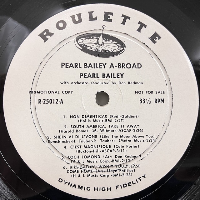 ●即決VOCAL LP Pearl Bailey / A Broad R25012 jv4311 米オリジナル、プロモDg Mono パール・ベイリー _画像3