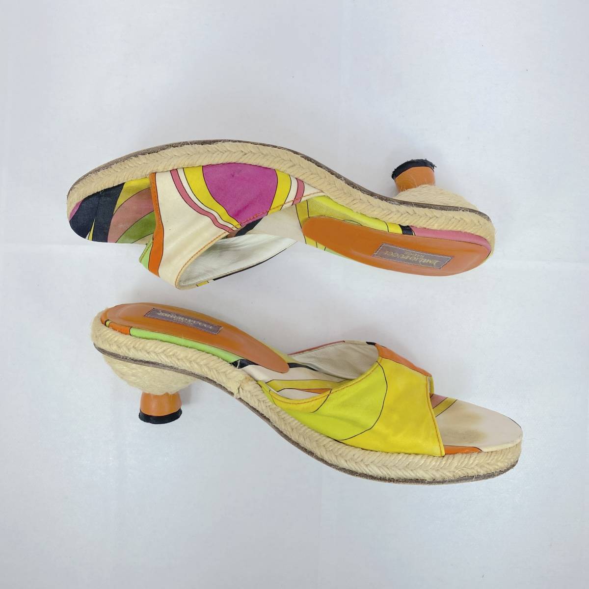 EMILIO PUCCI size36 23cm サンダル オレンジ 総柄 エミリオ プッチ_画像4