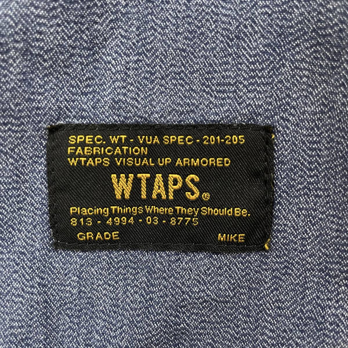 WTAPS CELL LS M デニム 長袖 シャツ ブルー ステッチ カジュアル 無地 152GWDT-SHM08 ダブルタップス_画像4