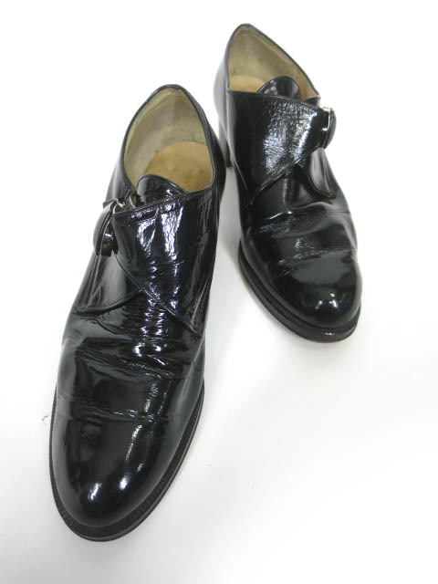 Jean Paul GAULTIER エナメルレザー モンクストラップシューズ / サイズ4 黒 靴 レディース ジャンポールゴルチエ [B53572]_画像1