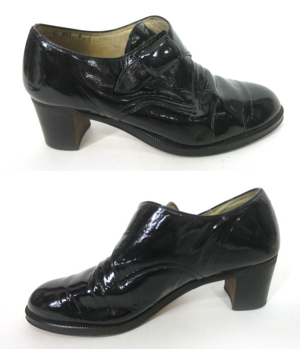 Jean Paul GAULTIER エナメルレザー モンクストラップシューズ / サイズ4 黒 靴 レディース ジャンポールゴルチエ [B53572]_画像2