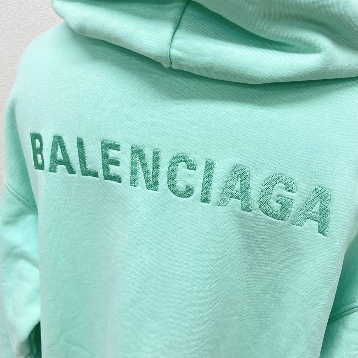 美品 BALENCIAGA バレンシアガ 22SS LOGO MEDIUM FIT Hoodie バック