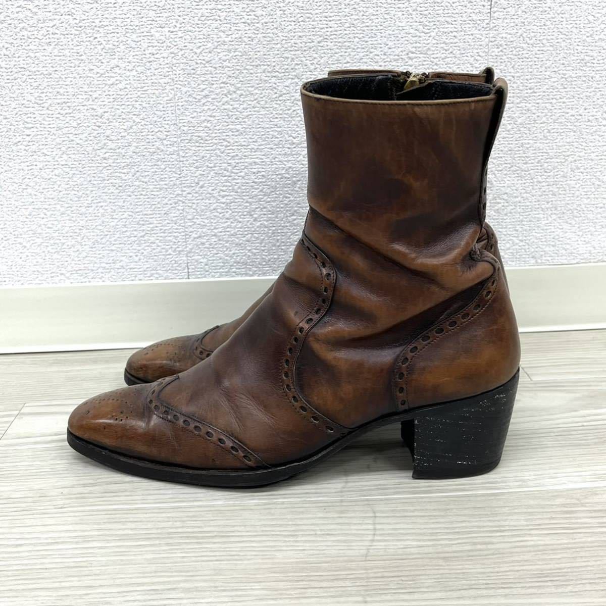 YVES SAINT LAURENT イヴサンローラン ジョニー ウィングチップ レザー