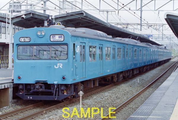 ☆90～00年代鉄道10jpgCD[103系スカイブルー・カナリア色4・6・7連(東海道線大阪・塚本駅)]☆_DP4165