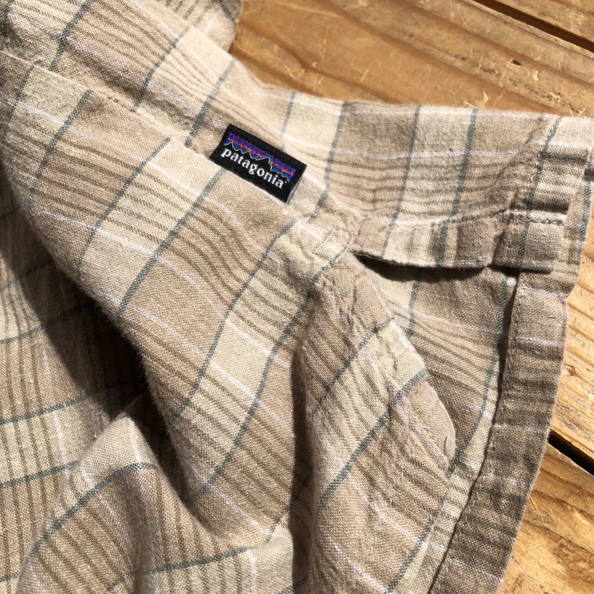 USA古着 patagonia パタゴニア 半袖シャツ メンズ XXL オーク チェック柄 ビッグサイズ アウトドア アメカジ WORN WEAR T1820_画像9